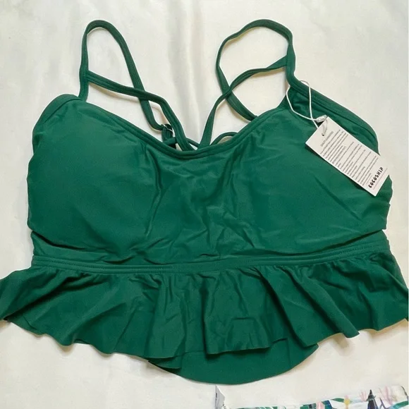 NWT CocoShip size XL green tropical bikini swimsuit - Picture 4 of 11